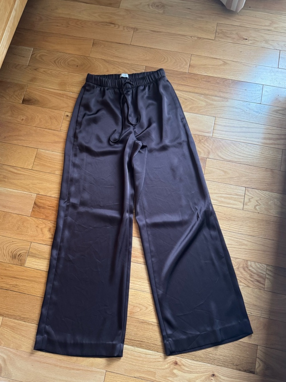 Aritzia Lodge Pants Satin Rich Mocha Brown